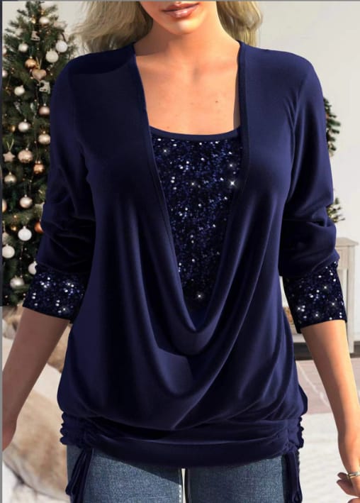 Stilla | Damebluse med lange ærmer og perler Elegant og komfortabel pasform
