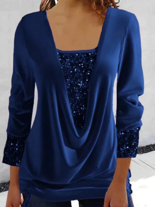 Stilla | Damebluse med lange ærmer og perler Elegant og komfortabel pasform