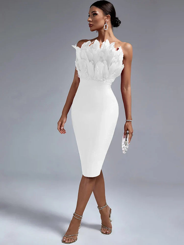 Stilla | Robe Bandage i Fjer til Elegante Damer