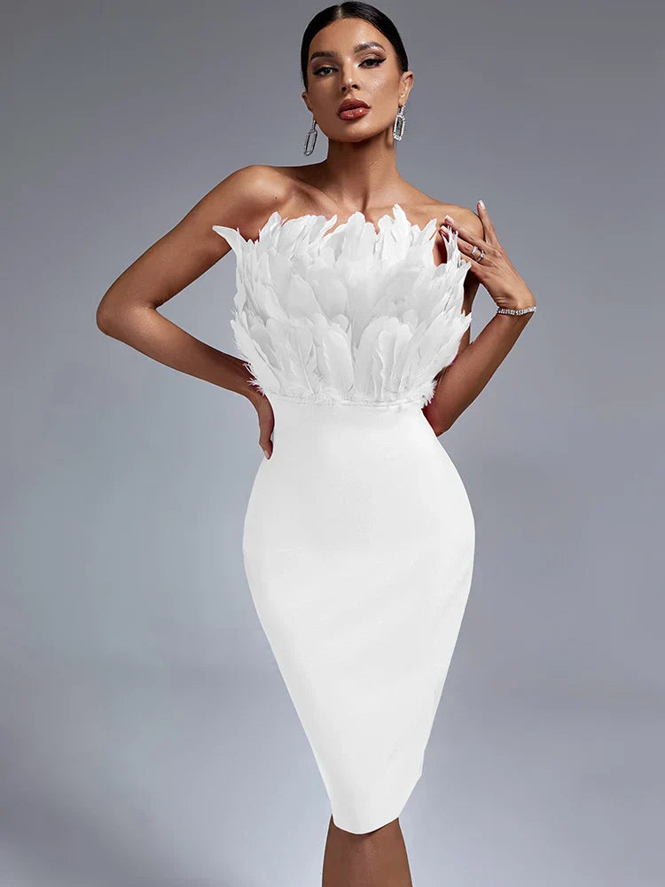 Stilla | Robe Bandage i Fjer til Elegante Damer