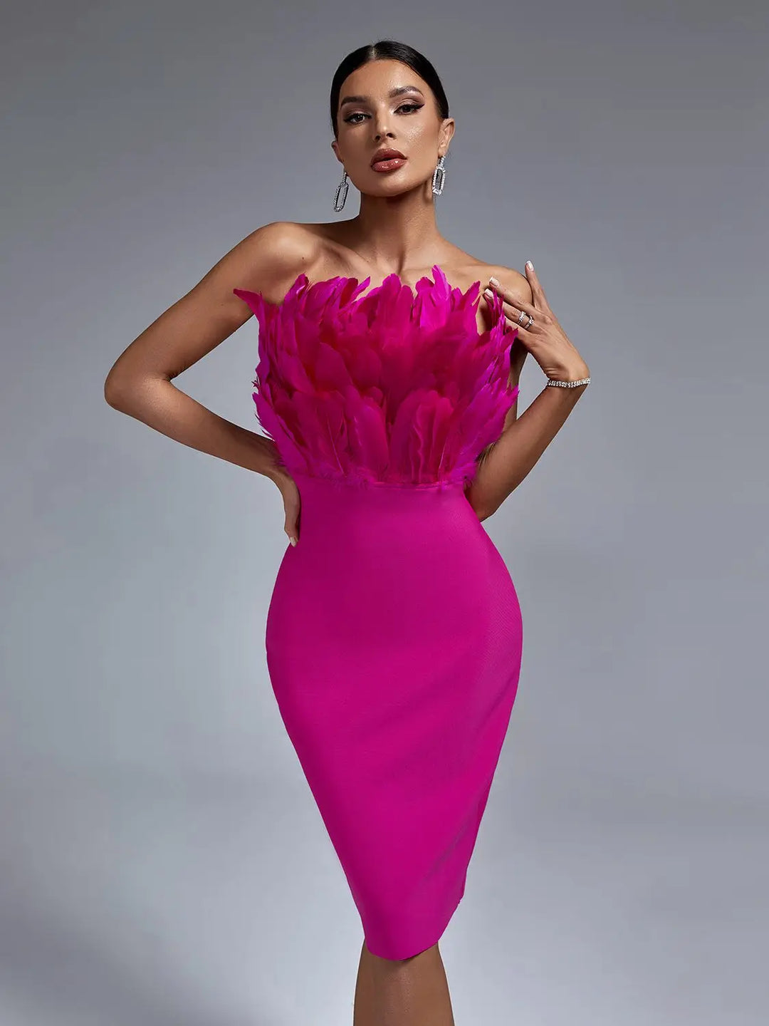 Stilla | Robe Bandage i Fjer til Elegante Damer