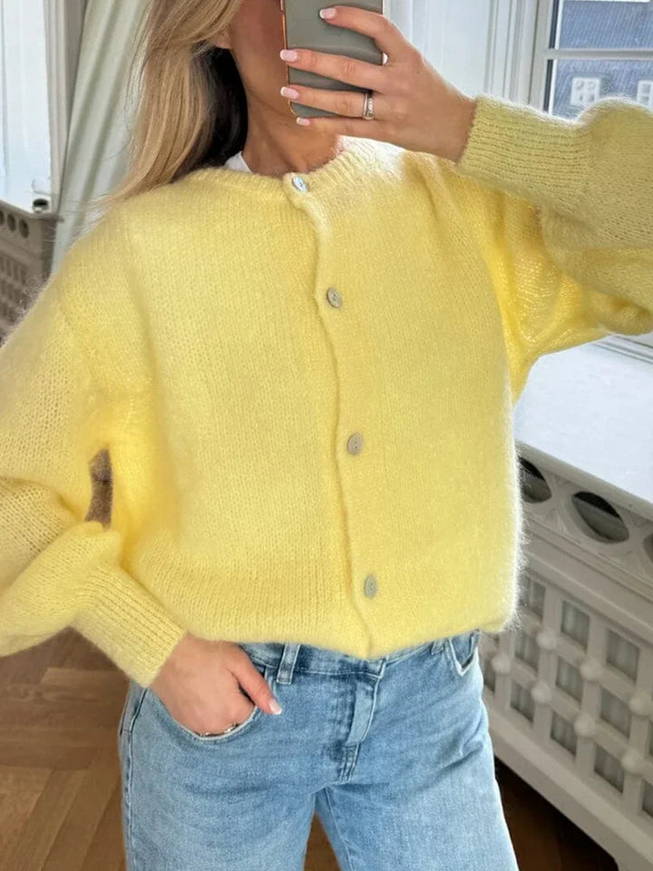 Stilla | Y2K Knaplukning Strik Fritids Blød Cardigan Jakke