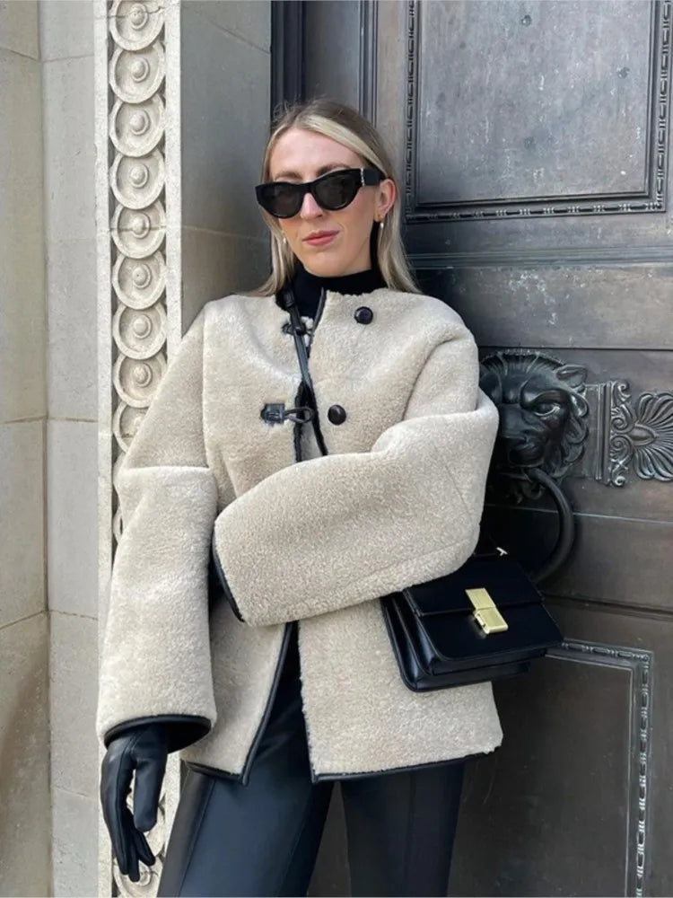 Stilla | Shearling-frakk Oversized Pasform Mellem Lang Blød og Varm
