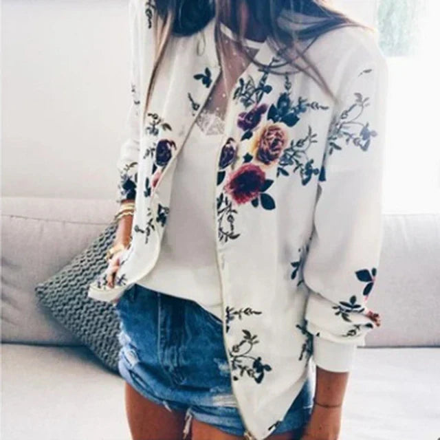 Stilla | Bomberjakke Med Blomsterprint