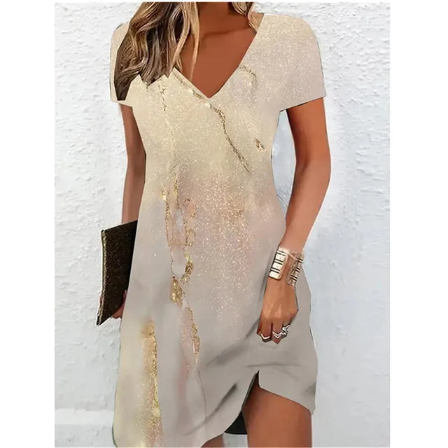 Stilla | Beige Glitter Cocktailkjole