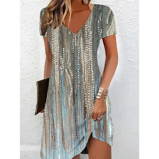 Stilla | Beige Glitter Cocktailkjole