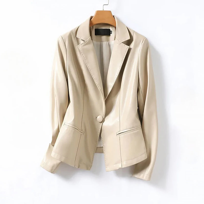 Stilla | Ægte Læder Enkeltstående Blazer Jakke