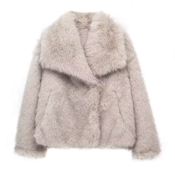 Stilla | Pelsdetalje Relaxed Fit Frakke Oversized Krave Hofte-længde Frakke
