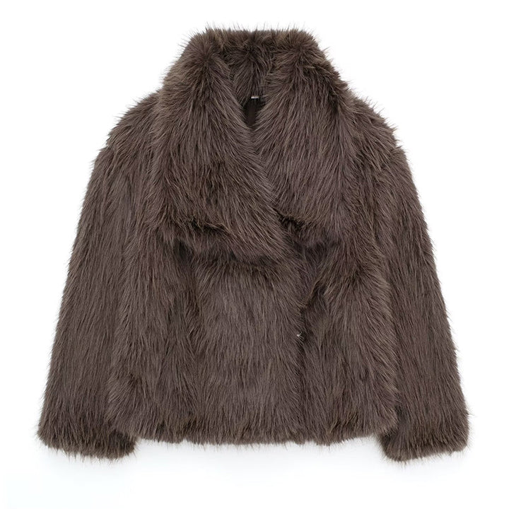 Stilla | Pelsdetalje Relaxed Fit Frakke Oversized Krave Hofte-længde Frakke
