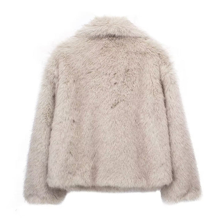Stilla | Pelsdetalje Relaxed Fit Frakke Oversized Krave Hofte-længde Frakke