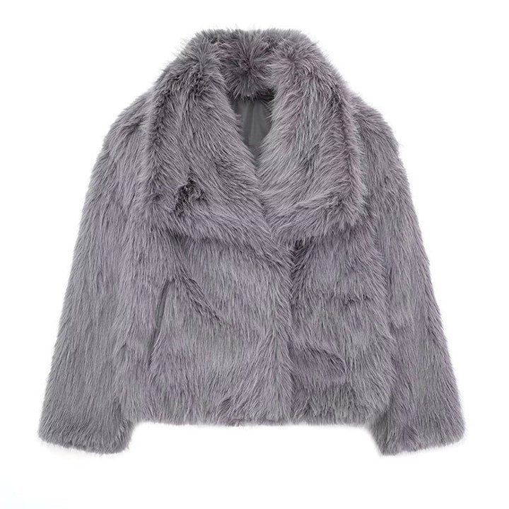 Stilla | Pelsdetalje Relaxed Fit Frakke Oversized Krave Hofte-længde Frakke