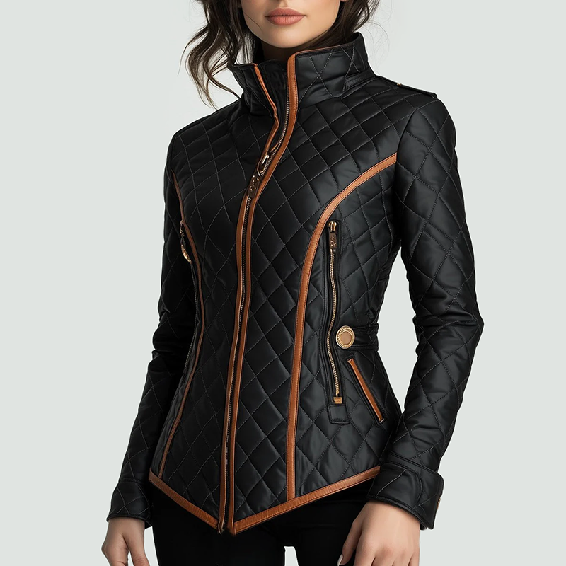 Stilla | Slim-Fit Quilted Jacket With Contrast Trim
