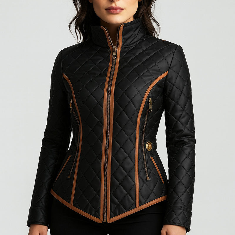 Stilla | Slim-Fit Quilted Jacket With Contrast Trim