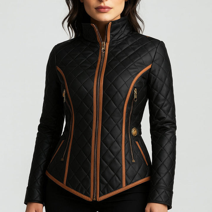 Stilla | Slim-Fit Quilted Jacket With Contrast Trim