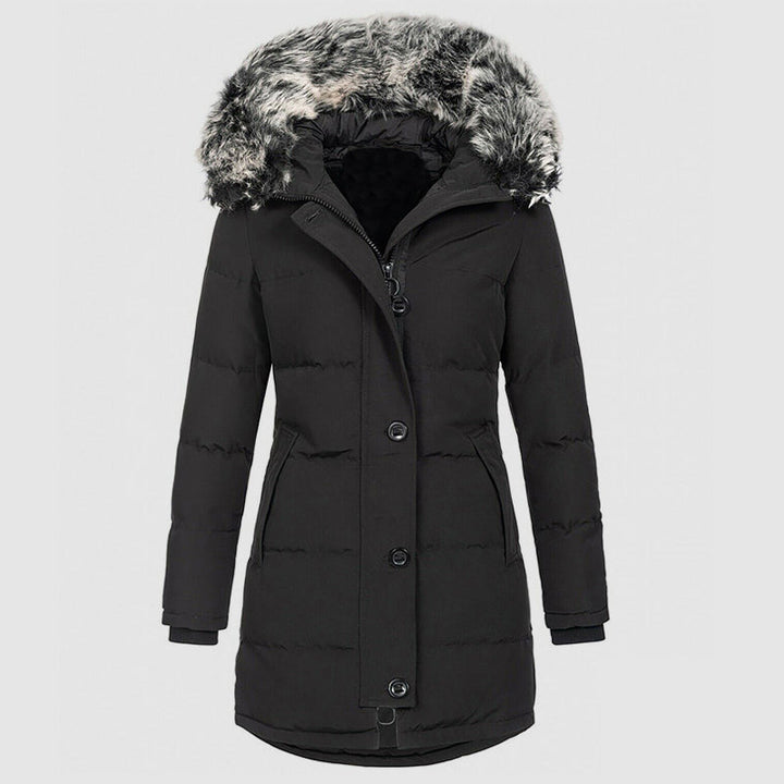 Stilla | Slim-Fit Vinterparka med Kunstpelshætte