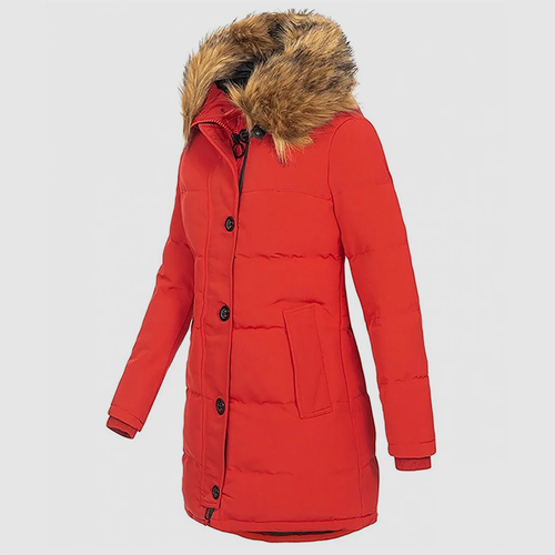 Stilla | Slim-Fit Vinterparka med Kunstpelshætte