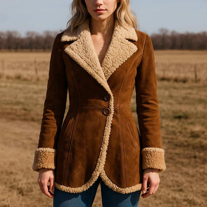 Stilla | Skræddersyet Frakke Faux-Fur Trim Knap-Front Frakke