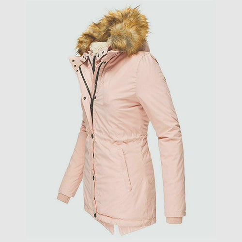Stilla | Vinter Parka med Kunstpels Hætte og Indre Fleece-Foring