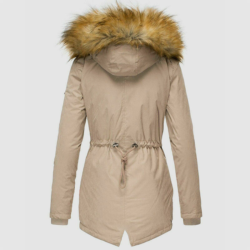 Stilla | Vinter Parka med Kunstpels Hætte og Indre Fleece-Foring