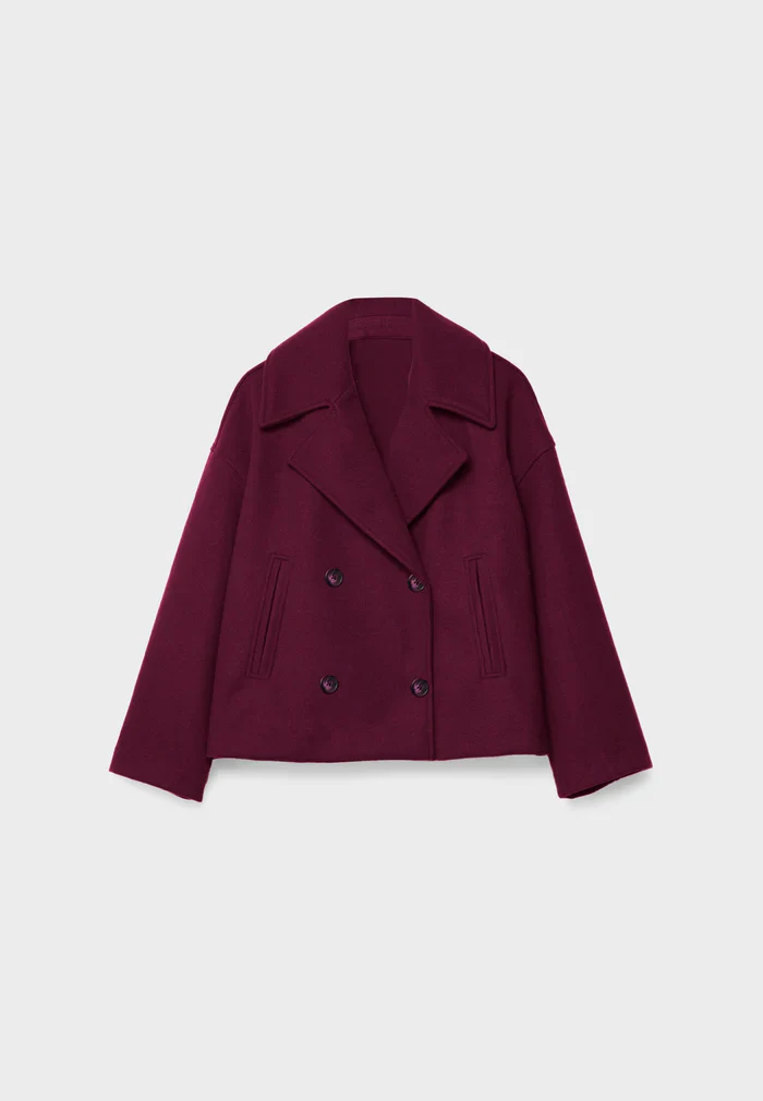 Stilla | Cropped Dobbeltbrystet Frakke Boxy Kort Jakke