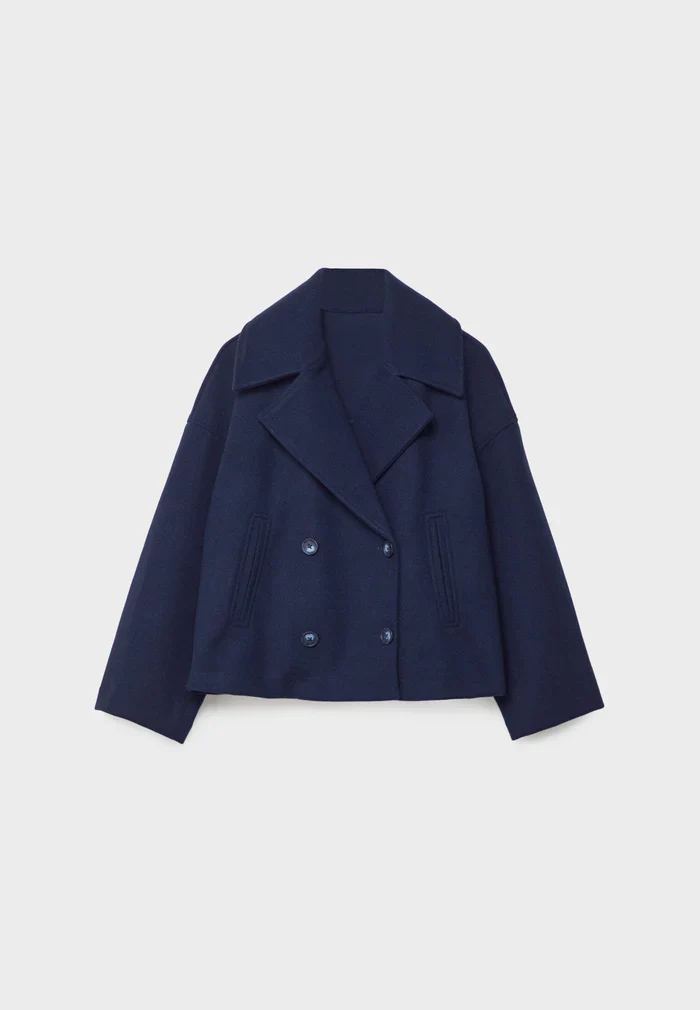 Stilla | Cropped Dobbeltbrystet Frakke Boxy Kort Jakke
