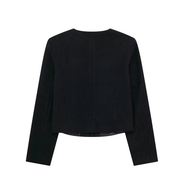 Stilla | Korte uldjakke blazer med knap og lomme detalje