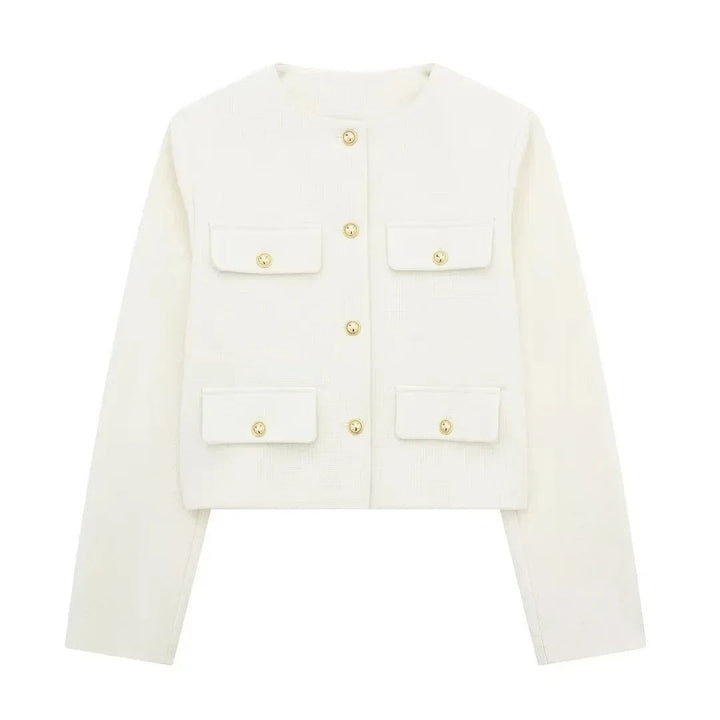 Stilla | Korte uldjakke blazer med knap og lomme detalje