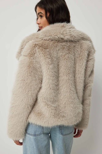 Stilla | Falsk pels overdimensioneret jakke fleece revers vinterfrakke