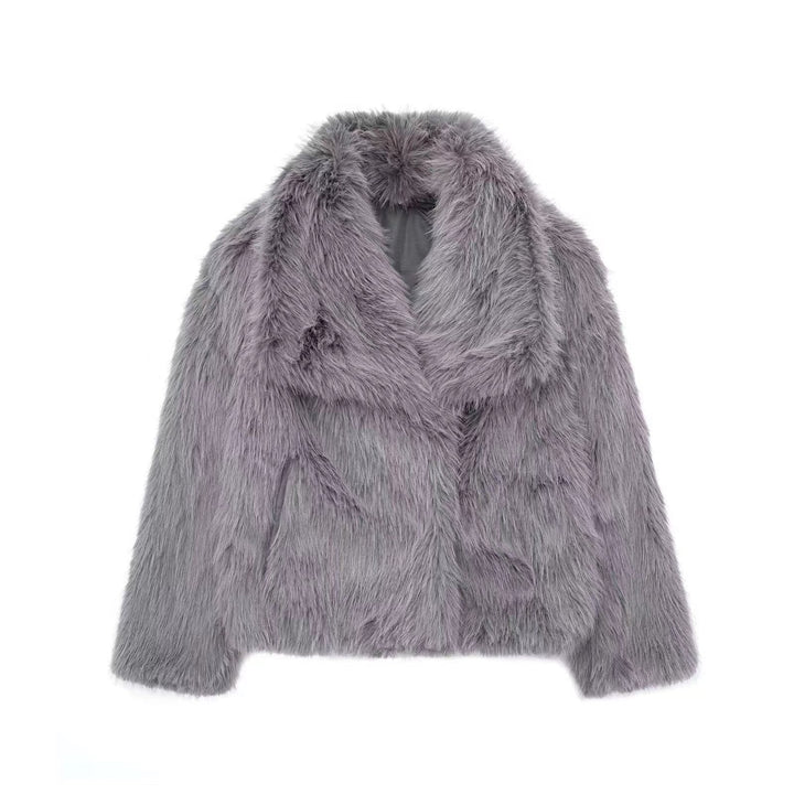Stilla | Falsk pels overdimensioneret jakke fleece revers vinterfrakke