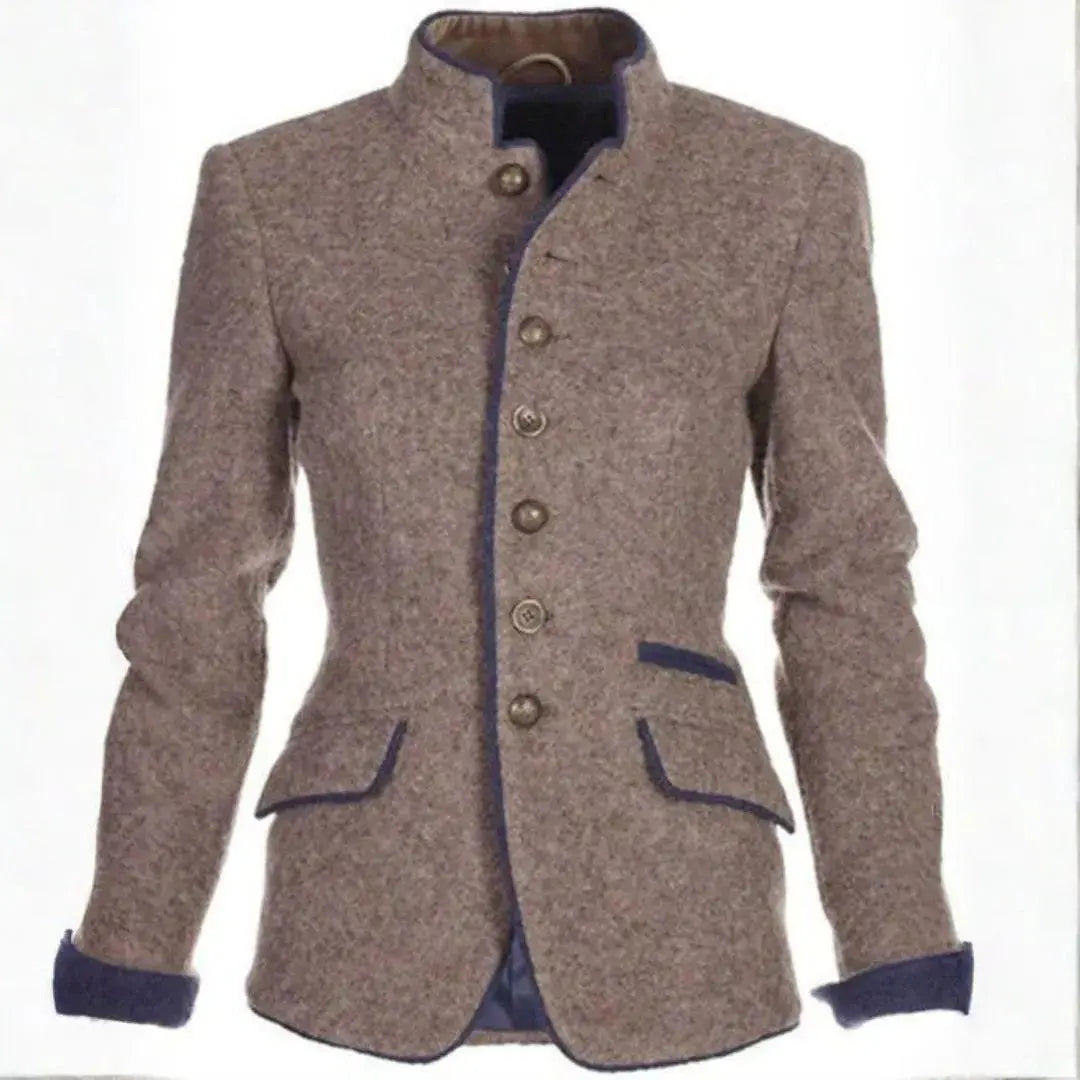 Stilla | Ståkrave Blazer med Kontrasterende Besætninger