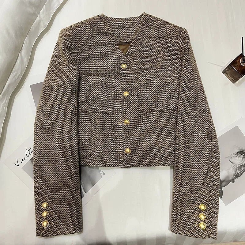 Stilla | Dame Forkortet Kragefri Blazer