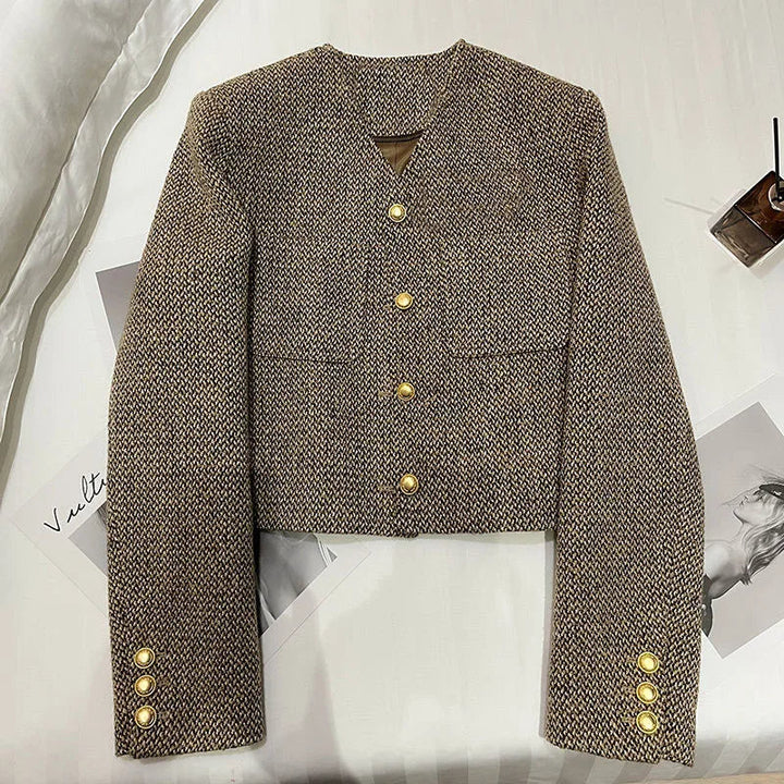 Stilla | Dame Forkortet Kragefri Blazer