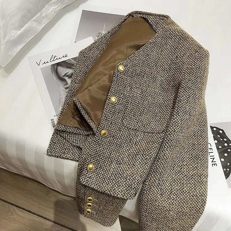 Stilla | Dame Forkortet Kragefri Blazer