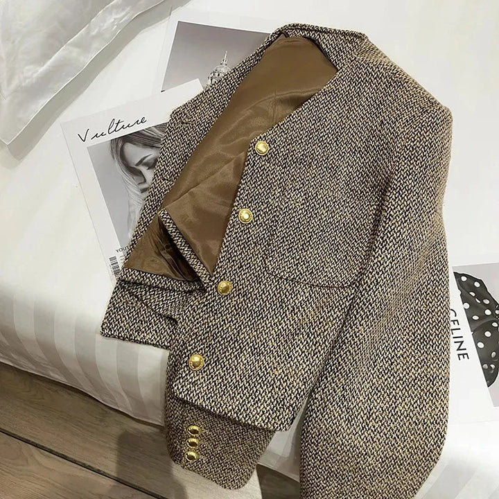 Stilla | Dame Forkortet Kragefri Blazer
