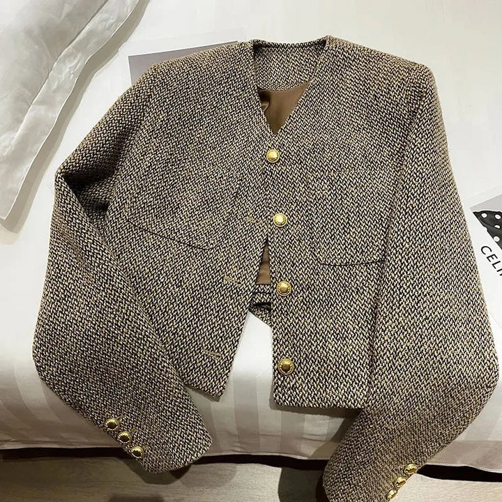 Stilla | Dame Forkortet Kragefri Blazer