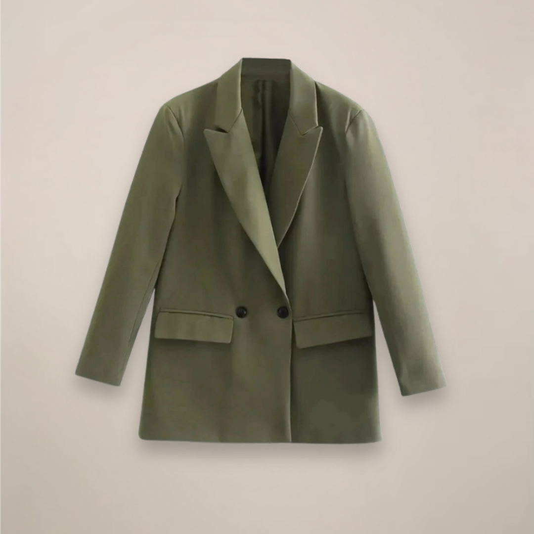 Stilla | Oversized Dobbeltbreasted Blazer Frakke – Lang Smart Jakke til Efterår/Vinter