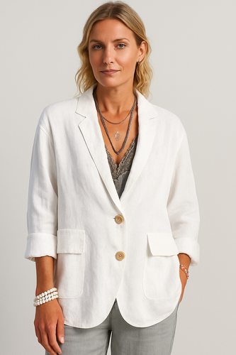 Stilla | Oversized Relaxed Blazer – Hvidt To-Knaps Design