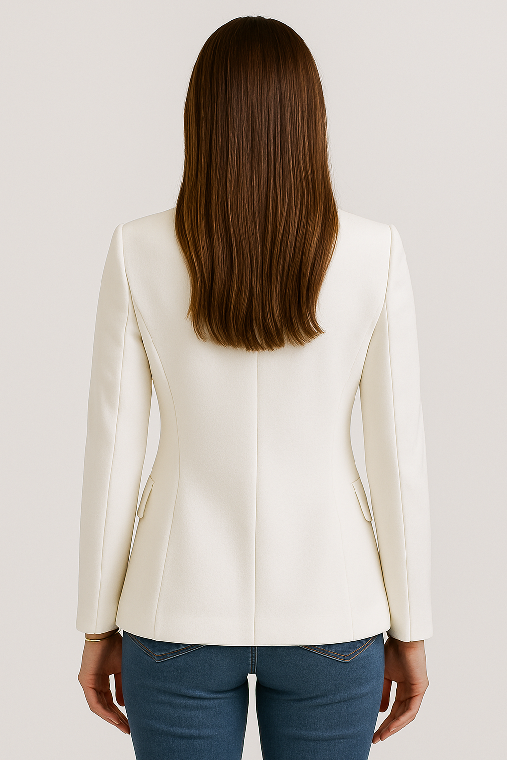 Stilla | Skræddersyet Blazer – Enkeltknap – Slim Fit – Hvid