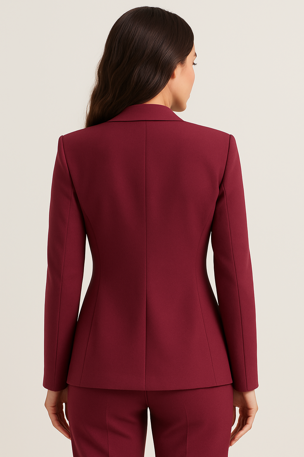 Stilla | Skræddersyet Blazer – Enkeltknaps – Slim Fit – Vinrød