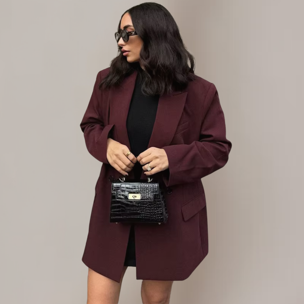 Stilla | Taljeret Bordeaux Blazer – Forfinet Pasform til Smarte Fritidslooks