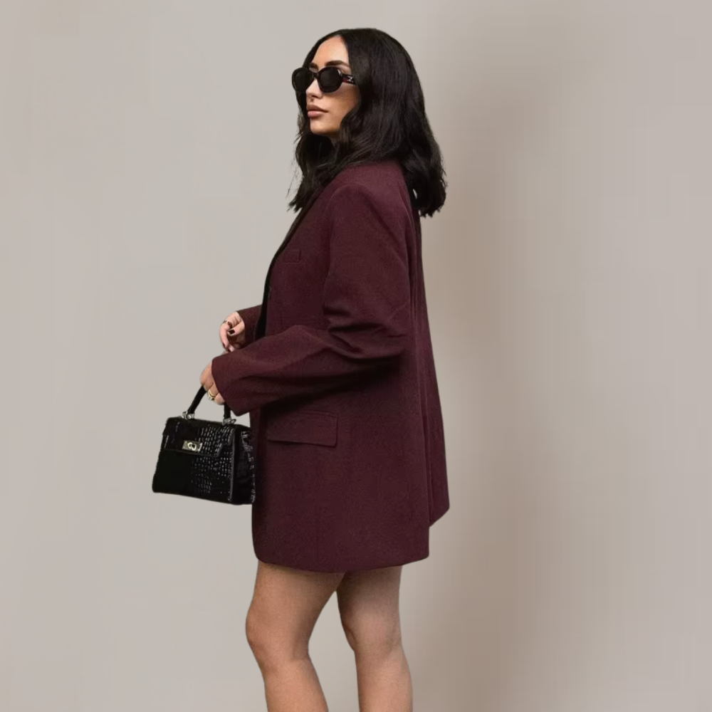 Stilla | Taljeret Bordeaux Blazer – Forfinet Pasform til Smarte Fritidslooks