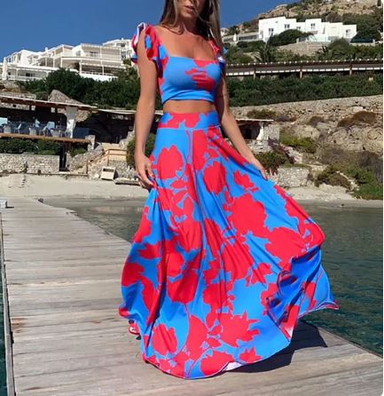 Stilla | Elegante To-delt Sommer Sæt Med Boho Print