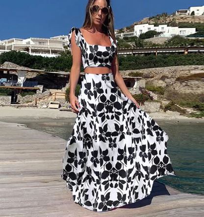 Stilla | Elegante To-delt Sommer Sæt Med Boho Print