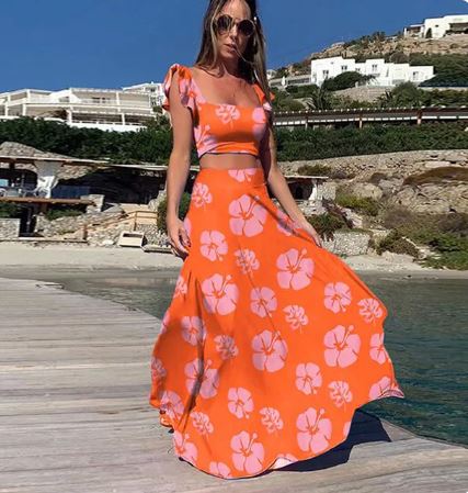 Stilla | Elegante To-delt Sommer Sæt Med Boho Print
