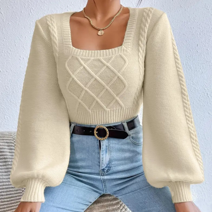 Stilla | Sweater med Firkantet Krave til Kvinder