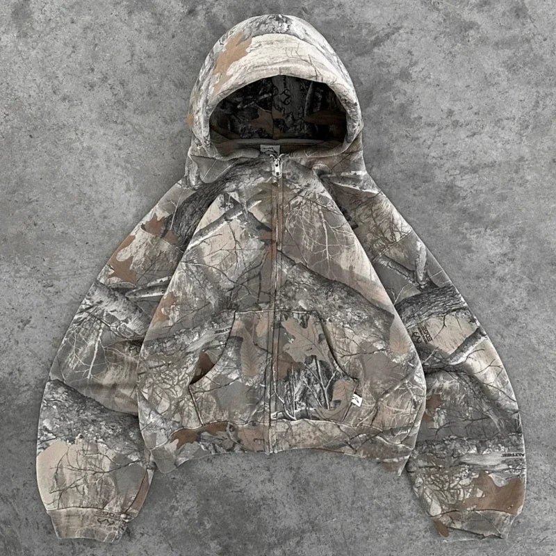 Stilla | Retro Unisex Hoodie med Camouflage-Mønster