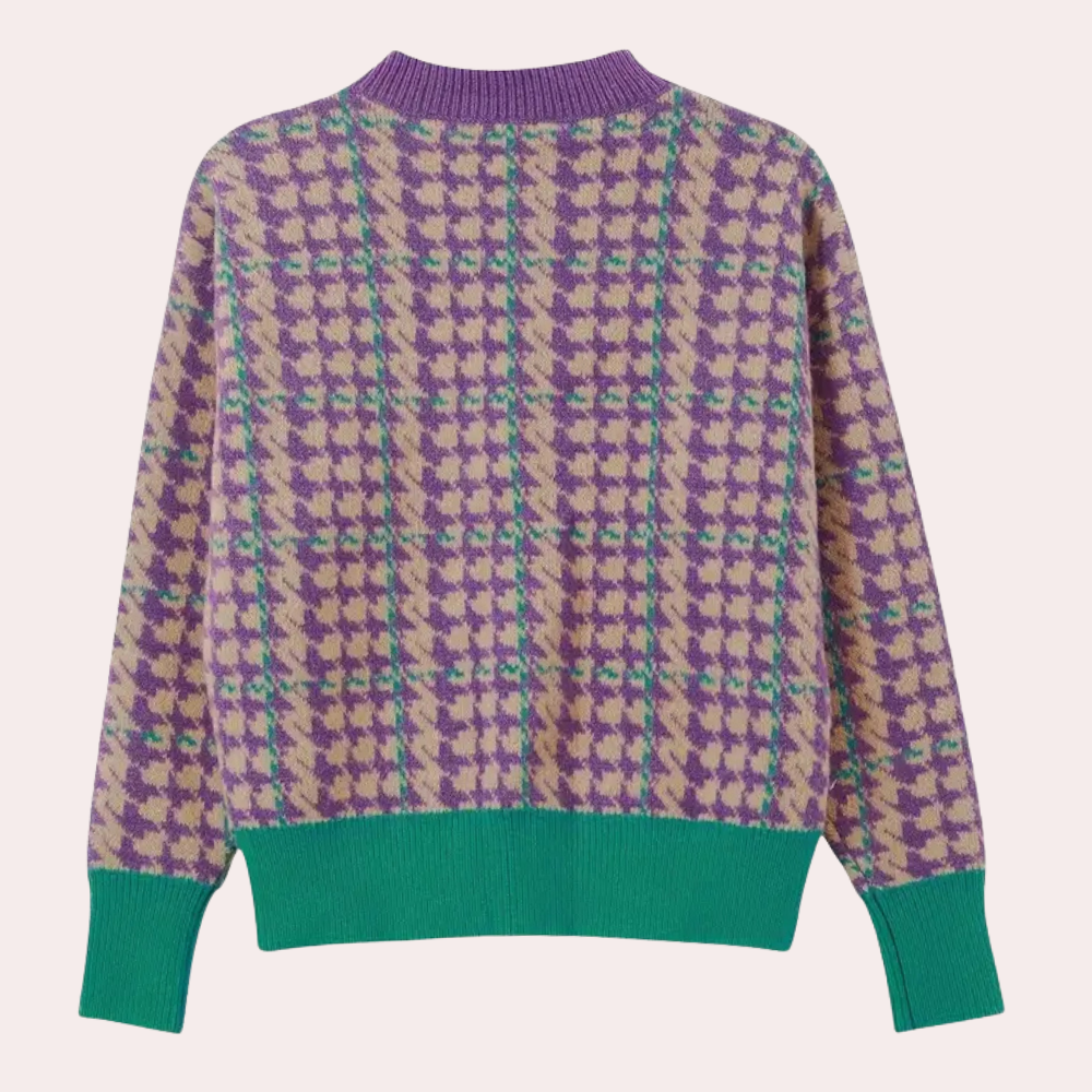 Stilla | Moderigtigt Houndstooth Cardigan til Damer