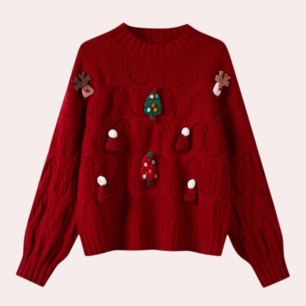 Stilla | Julesweater med 3D-Dekoration