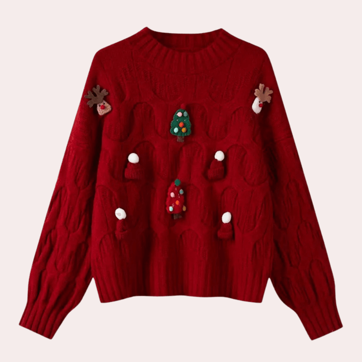 Stilla | Julesweater med 3D-Dekoration