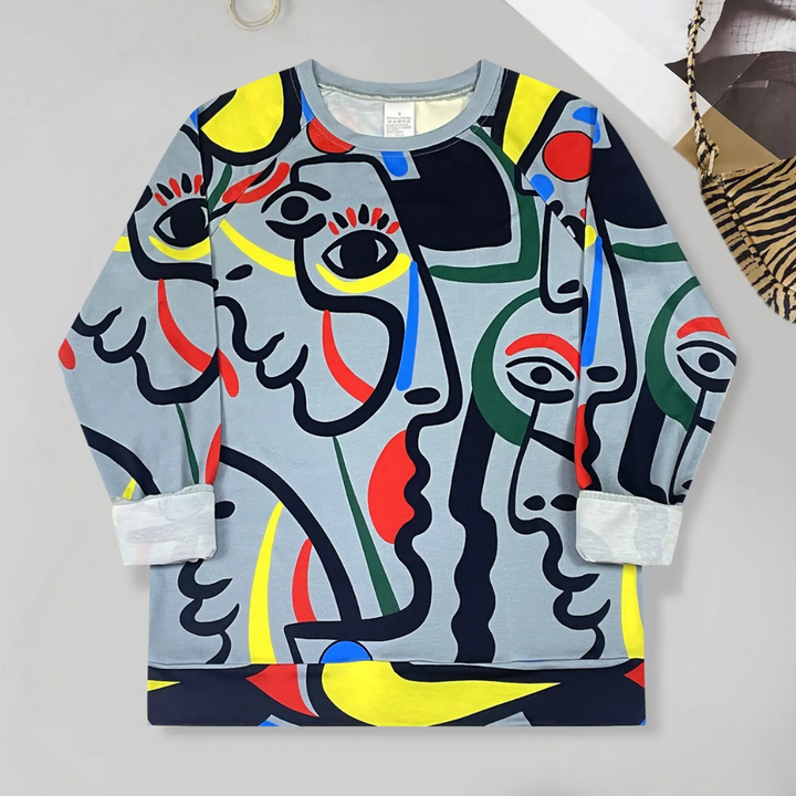 Stilla | Elegant Trykt Sweatshirt til Kvinder